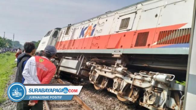 Lokomotif KA Pandalungan Anjlok Di Dekat Stasiun Tanggulangin Sidoarjo ...