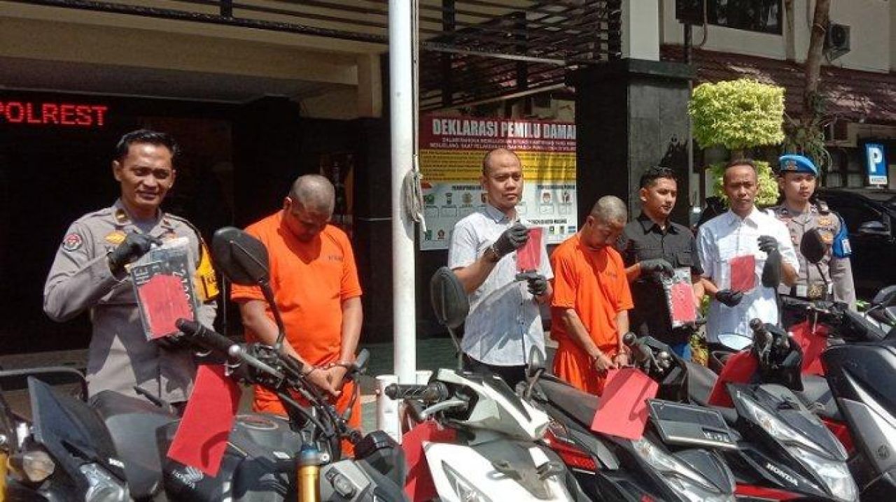 Komplotan Curanmor di Malang Diringkus, Belasan Motor Curian Disimpan di Tempat Parkir