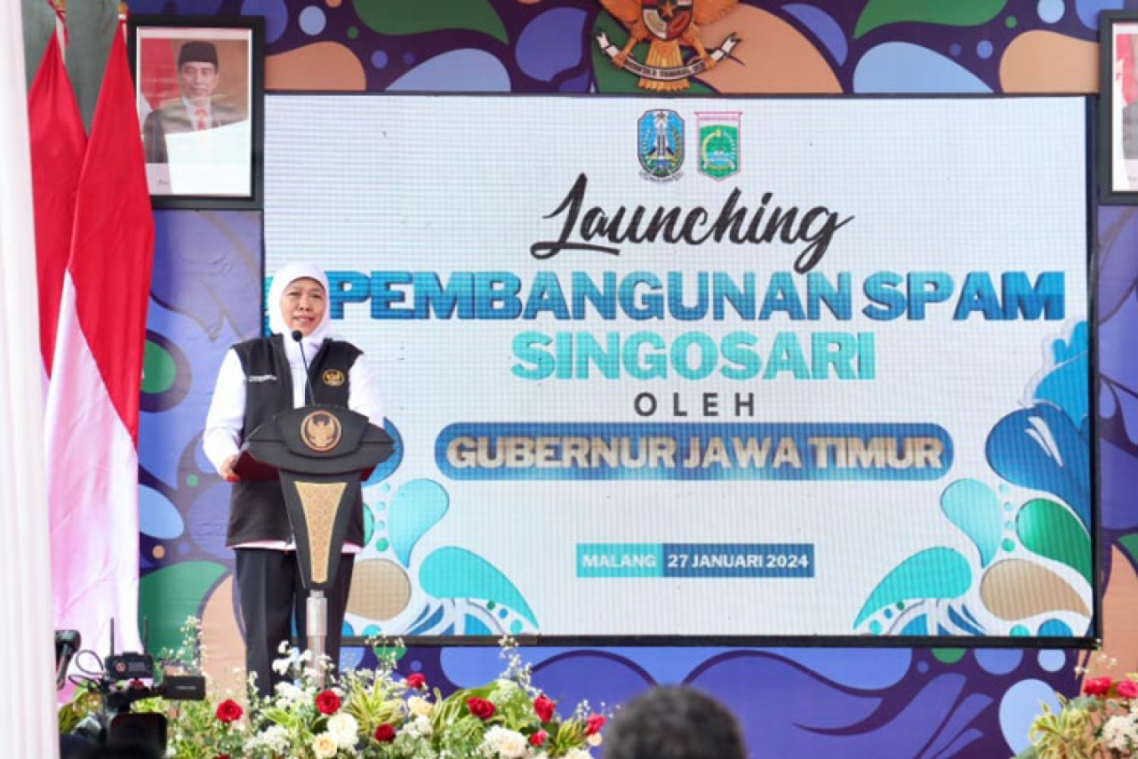 Gubernur Khofifah Launching SPAM Singosari Kabupaten Malang