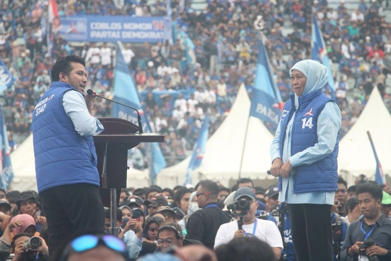 Birukan Malang, Khofifah-AHY Teriak Demokrat Menang, Prabowo Presiden