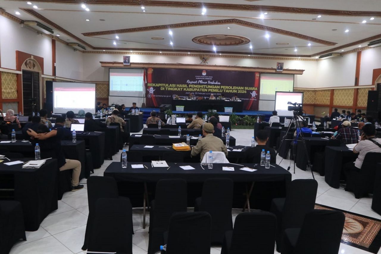Hari Pertama, 4 Kecamatan Lakukan Rekapitulasi Perolehan Suara Pemilu 2024 di Jombang