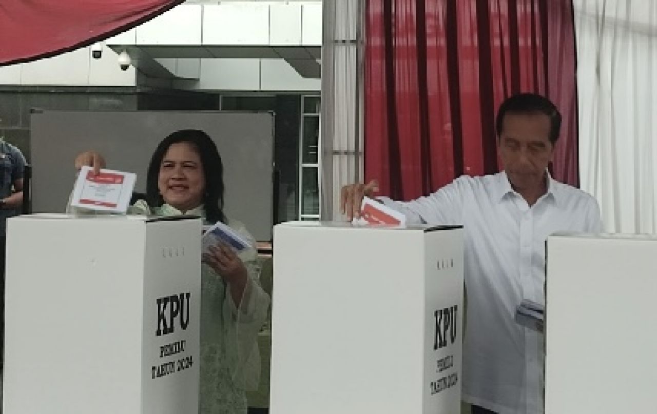 Tadi, Jokowi Coblos Disertai Panglima TNI, Megawati oleh Penari Adat