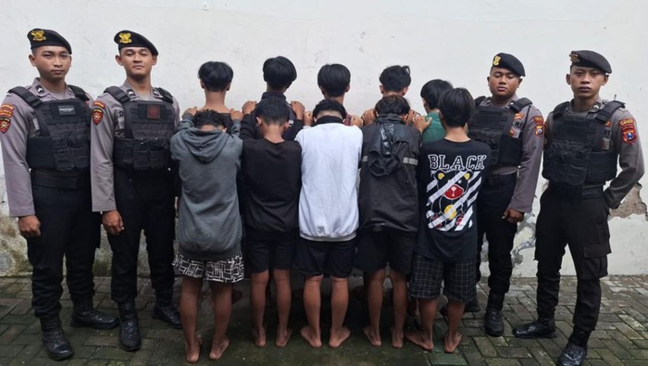 Hendak Tawuran, Gerombolan Gangster All Star Surabaya Diamankan