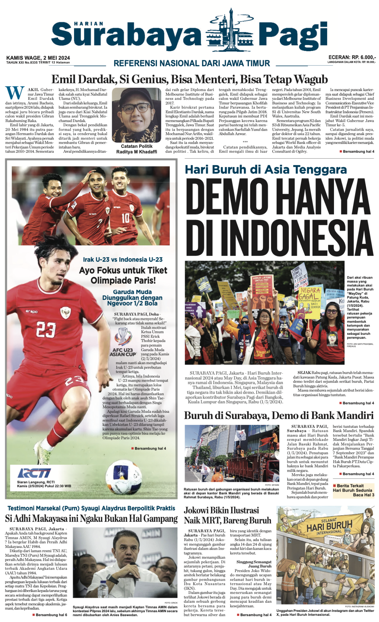Koran Digital Surabaya Pagi 2 Mei 2024