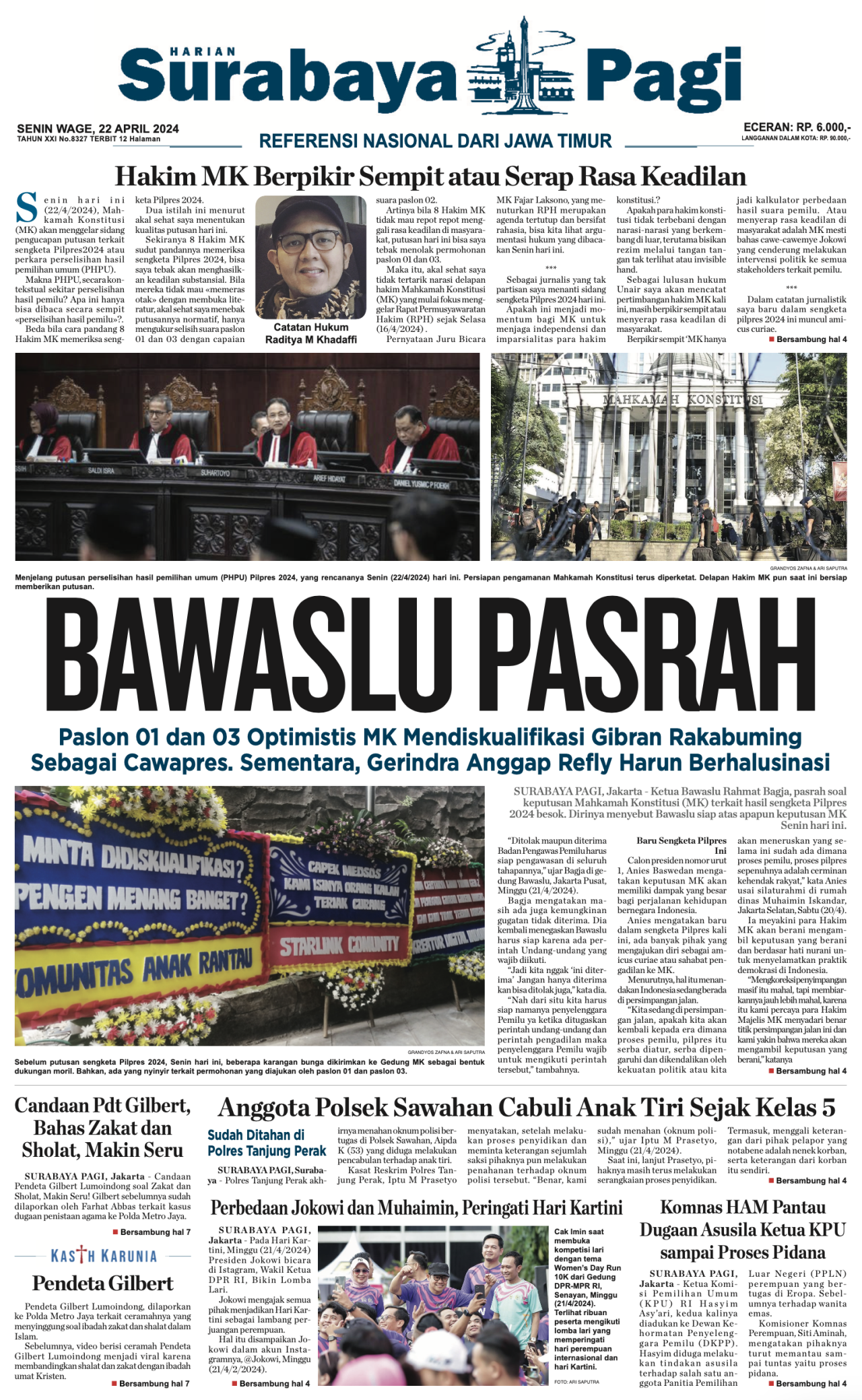 Koran Digital Surabaya Pagi 22 April 2024