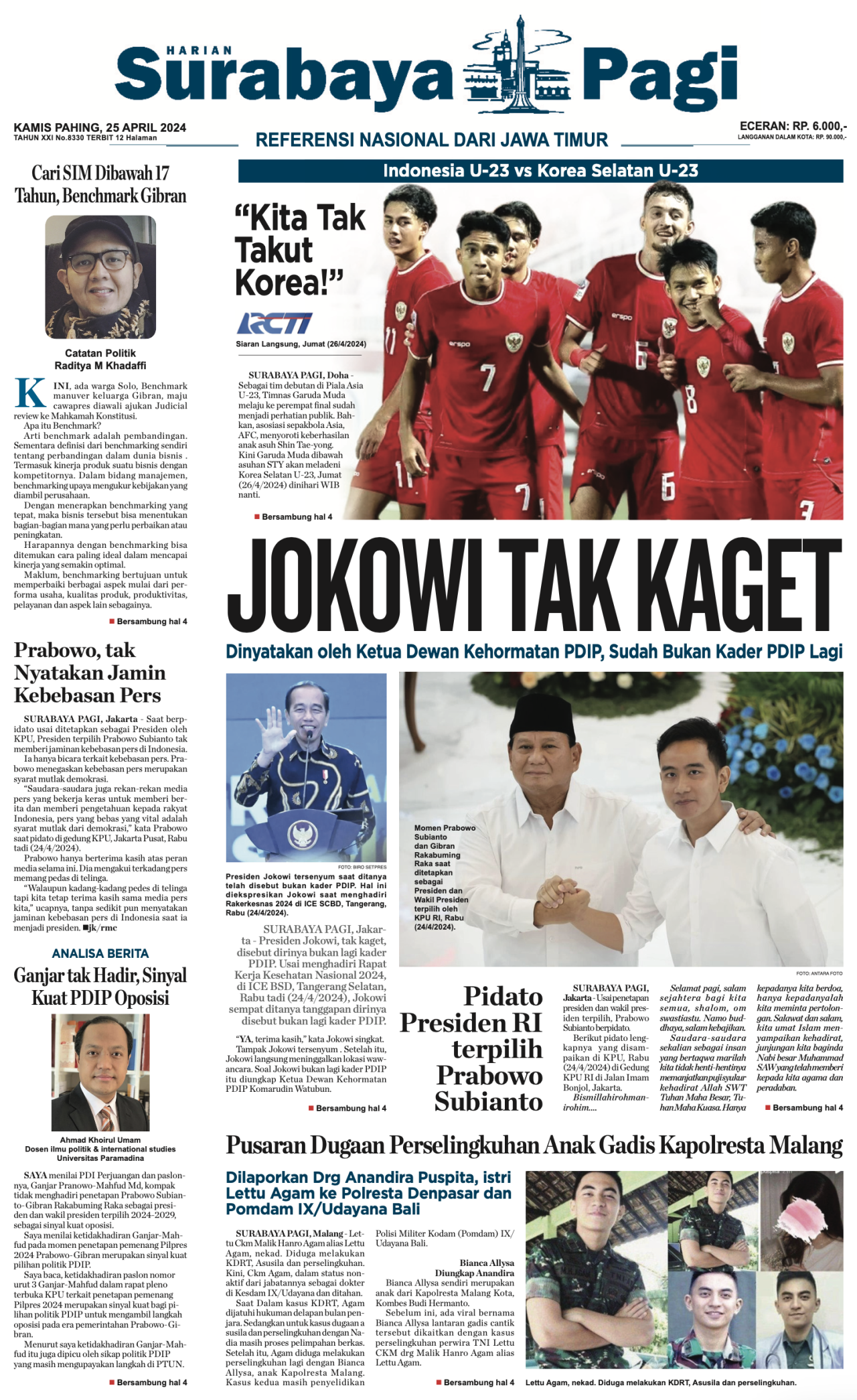Koran Digital Surabaya Pagi 25 April 2024