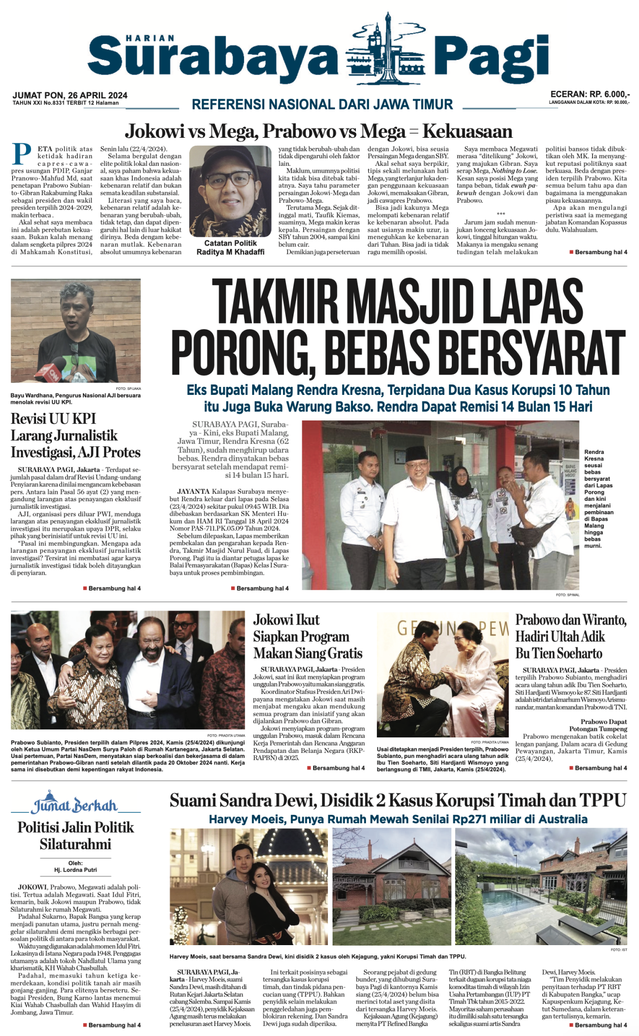 Koran Digital Surabaya Pagi 26 April 2024