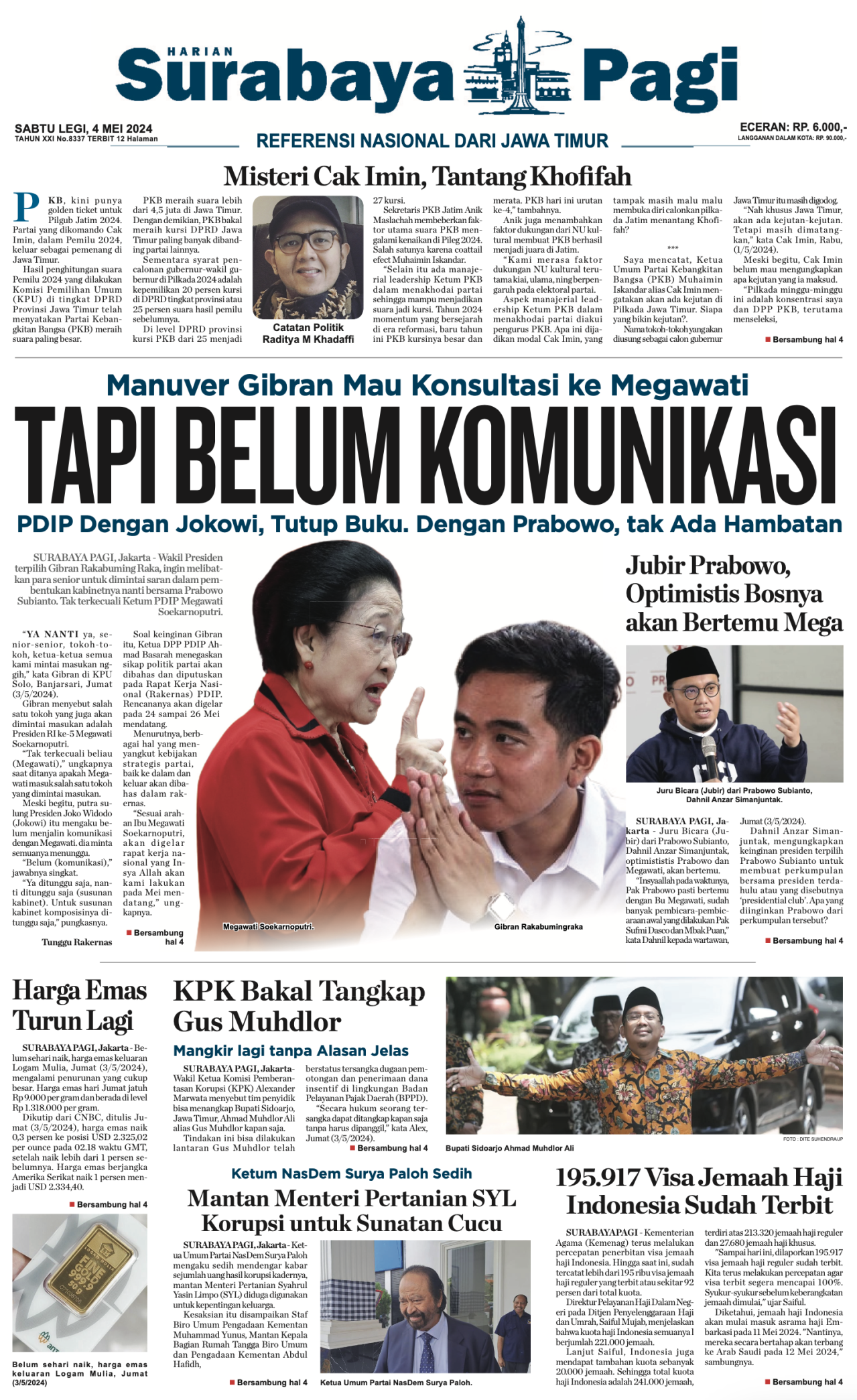 Koran Digital Surabaya Pagi 4 Mei 2024