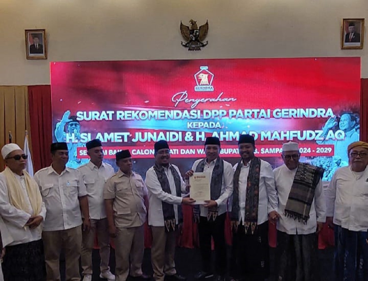 Peristiwa Rekomendasi Partai Gerindra Jatuh ke Pelaminan H. Slamet Junaidi