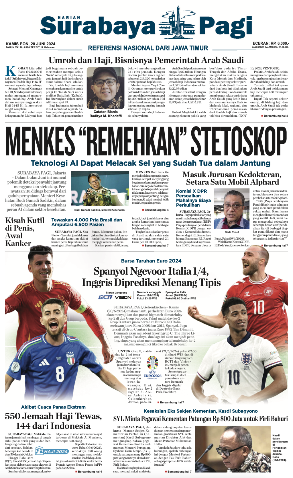 Koran Digital Surabaya Pagi 20 Juni 2024