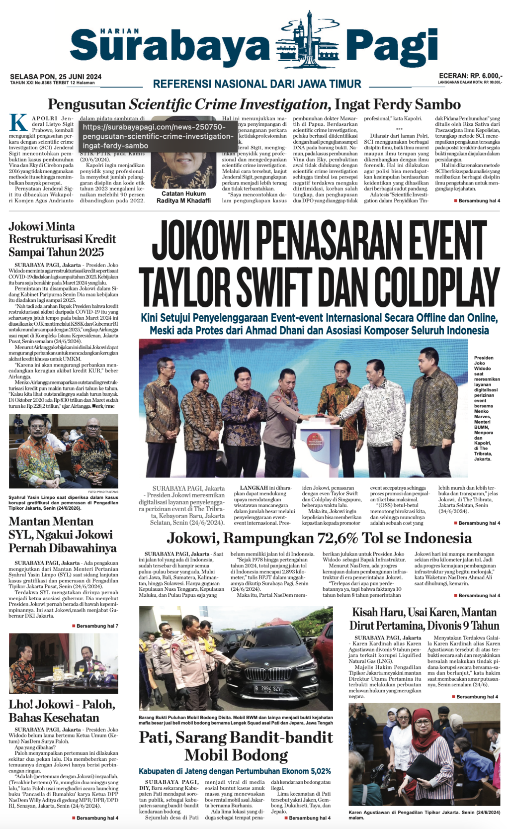 Koran Digital Surabaya Pagi 25 Juni 2024