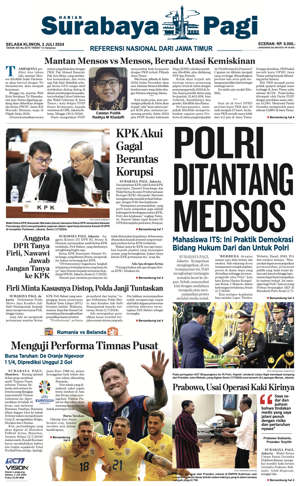 Koran Digital Surabaya Pagi 2 July 2024