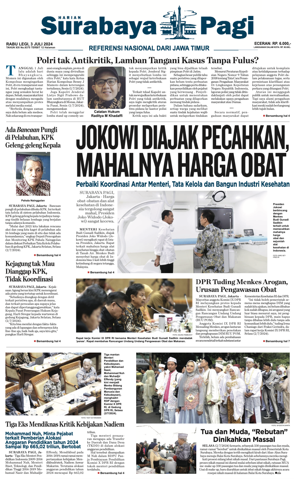 Koran Digital Surabaya Pagi 3 July 2024