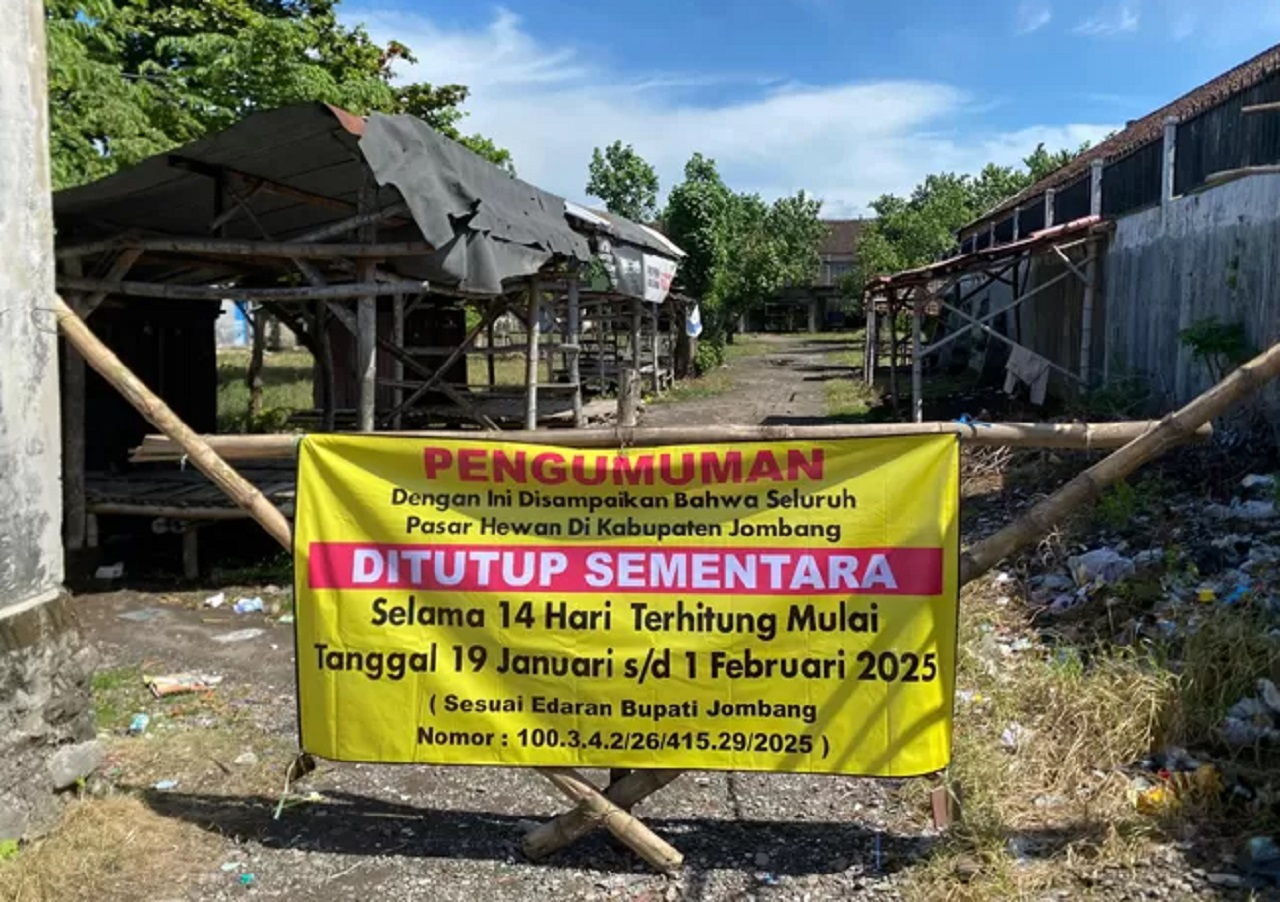 Tekan Penyebaran PMK, Pasar Hewan di Jombang Ditutup Sementara