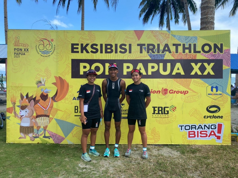 Tim Triathlon Jatim Sumbang Dua Medali Emas dalam Eksibisi PON XX Papua