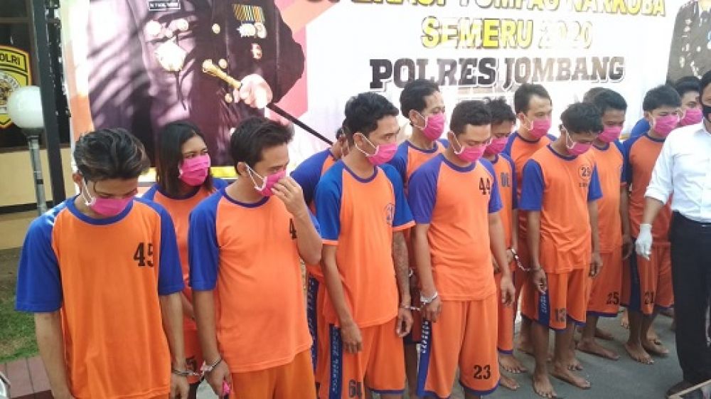 Operasi Tumpas Narkoba di Jombang, 17 Tersangka Diringkus Polisi