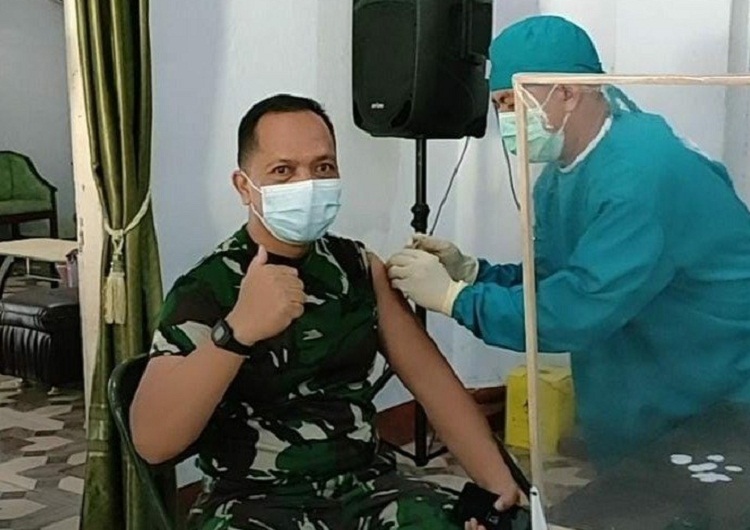 Ratusan Personil TNI Kediri Divaksinasi Covid-19 Dosis Kedua