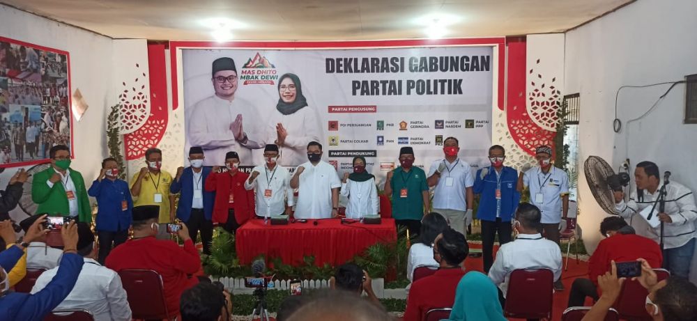 Sebelum Daftar ke KPU, Ditho-Dewi Lakukan Deklarasi Dukungan Partai