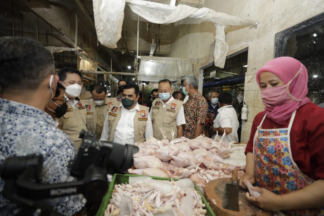 Satgas Pangan Sidak Pasar Tambakrejo, Daging Dan Minyak Goreng Alami Kenaik