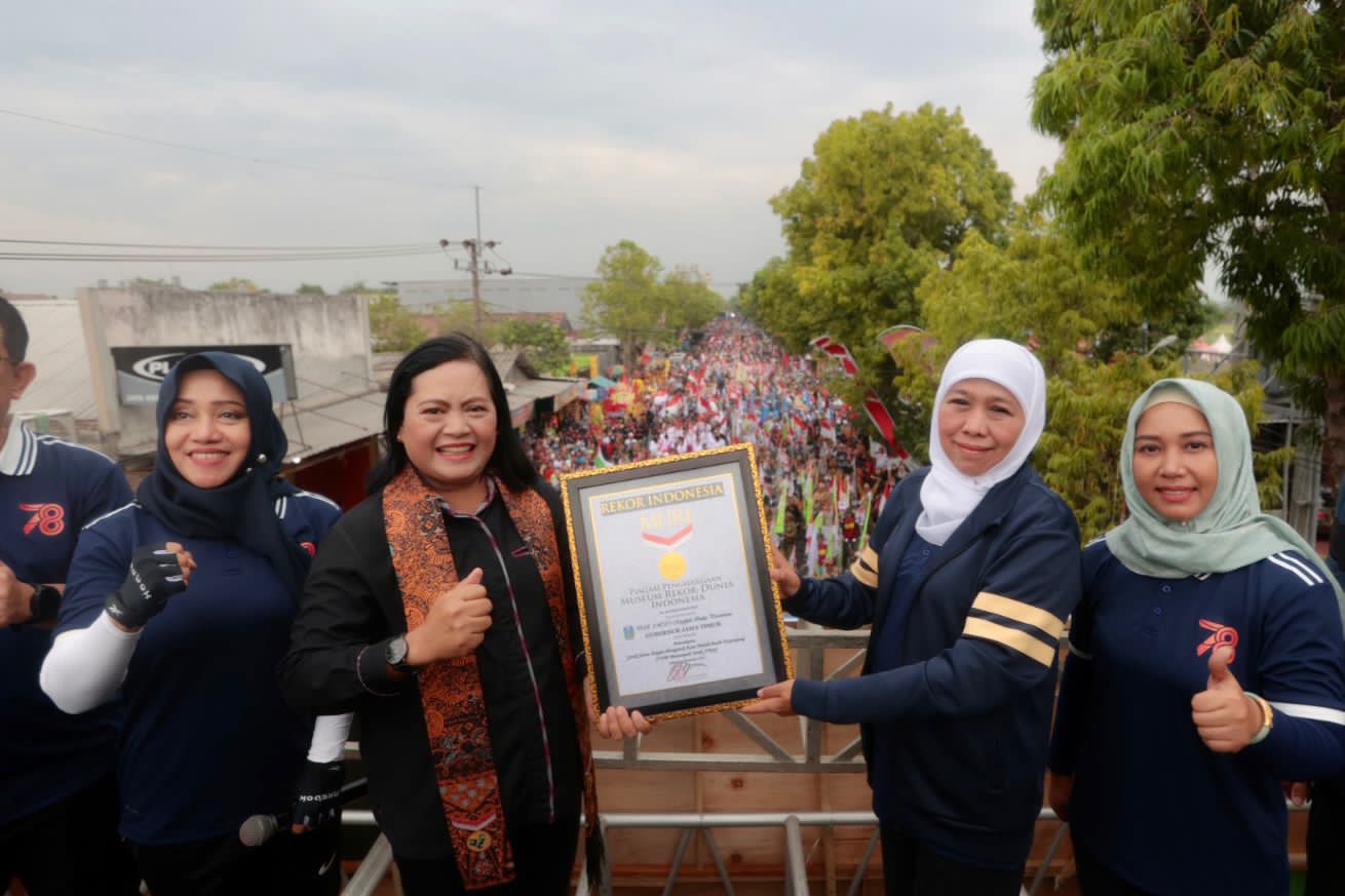 3 Tahun Vakum, Gerak Jalan Mojokerto Surabaya Pecahkan Rekor Muri