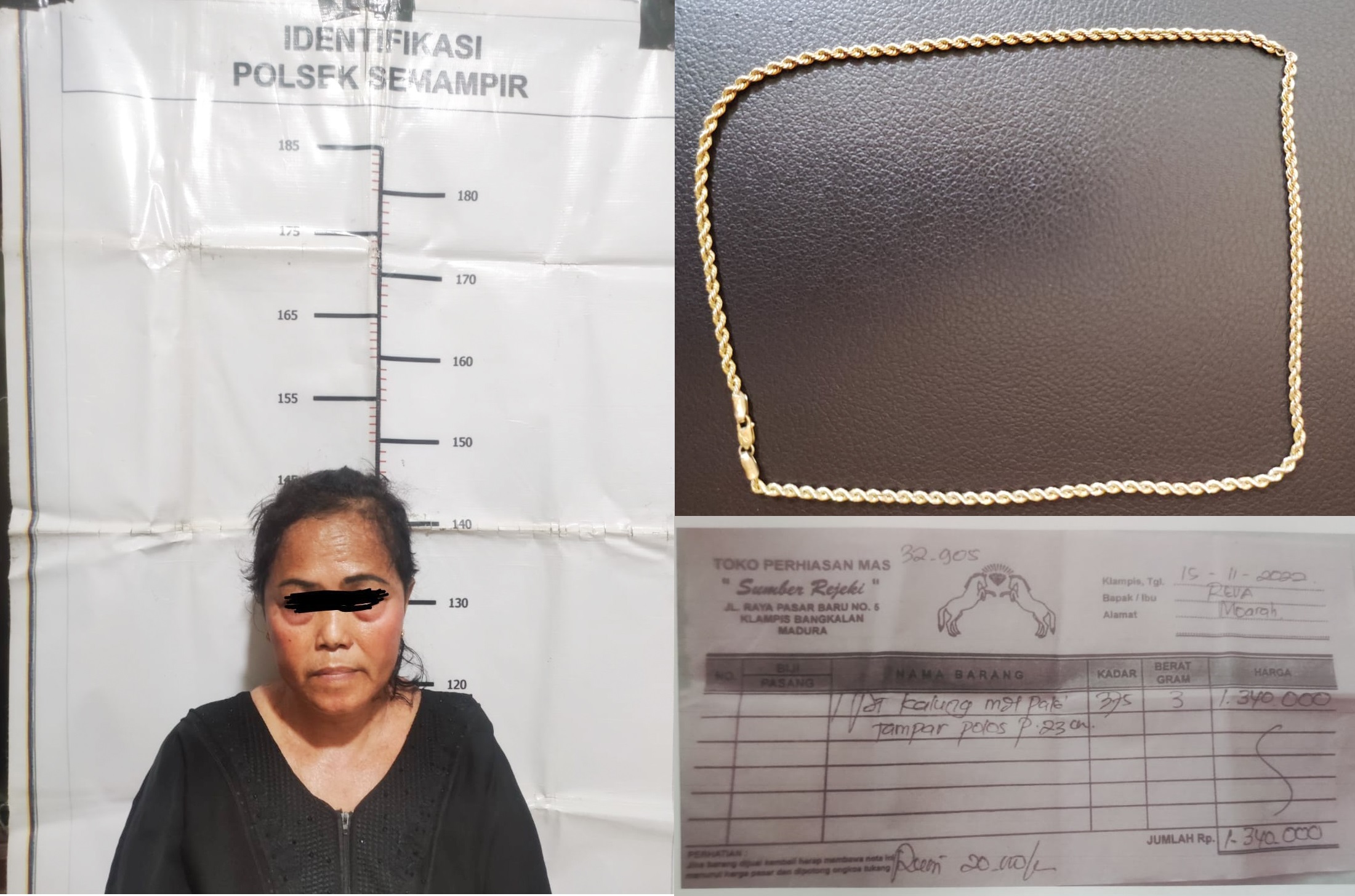 Jambret Kalung di Sunan Ampel, Seorang Ibu Rumah Tangga Ditangkap Polsek Semampir