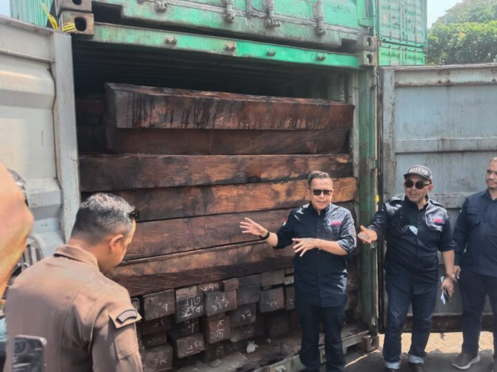 KLHK Amankan 57 Kontainer Kayu Merbau llegal Asal Papua di Pelabuhan Tanjung Perak