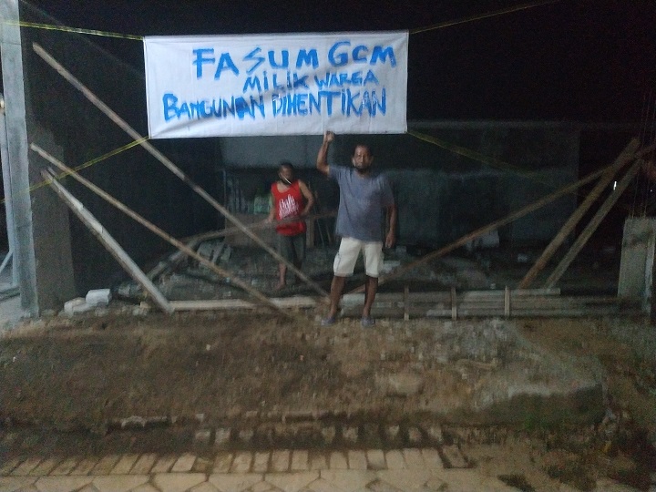 Warga GCM Hentikan Pembangunan Gudang di Lahan Fasum Perumahan