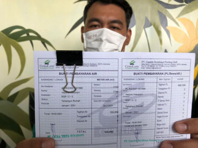 Mengeluh Tingginya Tarif PDAM dan Biaya Lingkungan,  Warga Citraland Surabaya Protes Pengembang 