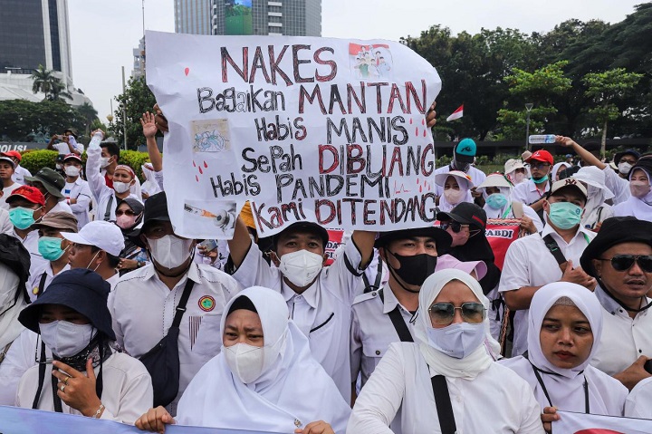 10 Ribu Nakes Demo di Jakarta Minta Diangkat ASN