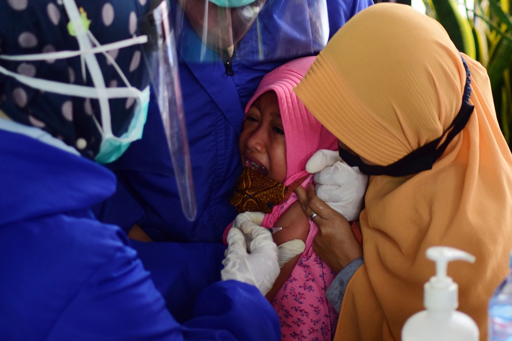 Hari ke - 5 Imunisasi, Giliran SDN Ngagel Rejo 5 Bratang Wetan Surabaya