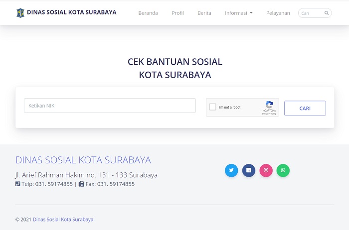 Pemkot Surabaya Sediakan Web Layanan Cek Bansos Secara Mandiri