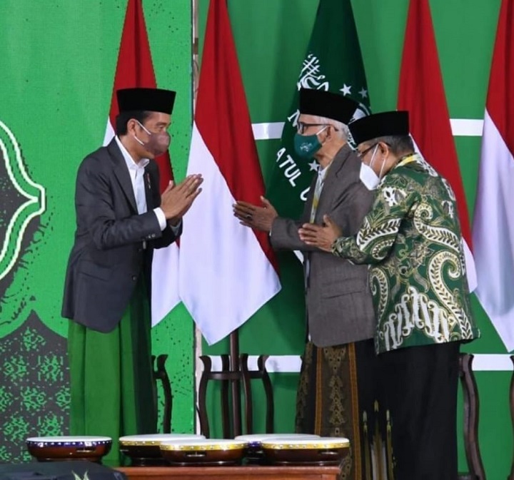 Jokowi di Muktamar ke-34 NU, Bicara Vaksin