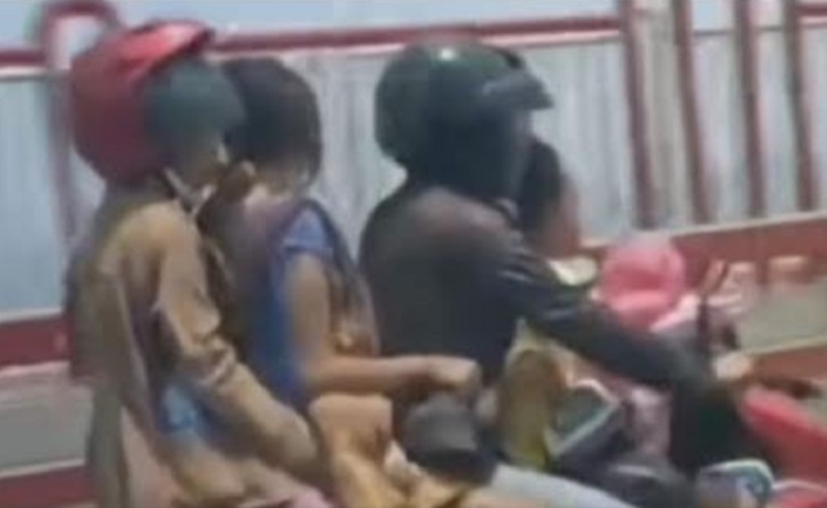 Viral, Pengendara Motor Bonceng 5 Orang Sekaligus di Jembatan Suramadu