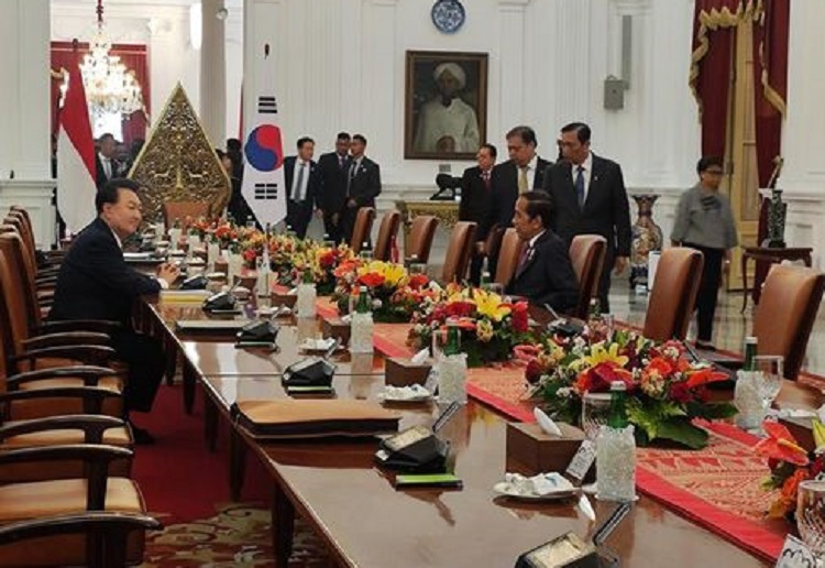 Kunjungan Kenegaraan Presiden Korea Selatan di Istana Merdeka Jakarta 