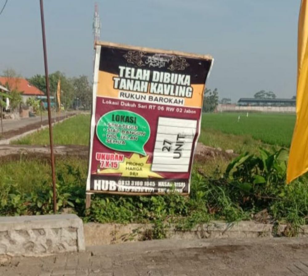 Diduga Tanpa Izin, Tanah Kavlingan 'Rukun Barokah' Sudah Dijual Bebas