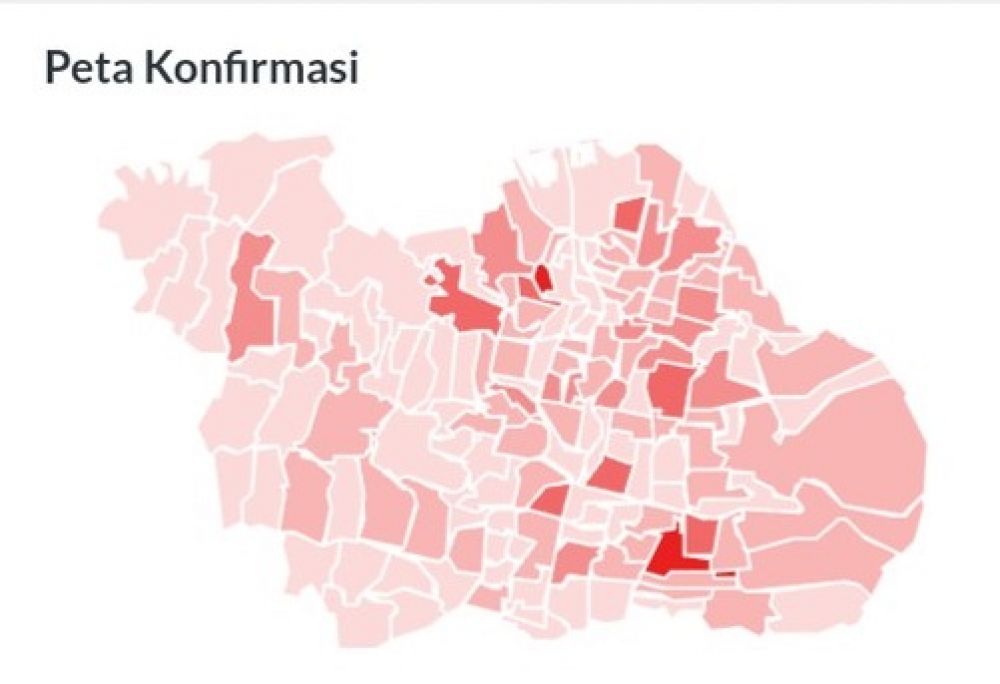 Berikut Peta Sebaran COVID-19 di Surabaya, Dipenuhi Warna Merah