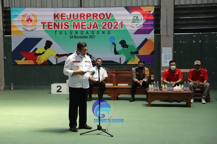 Bupati Tulungagung Buka Langsung Kejurprov Tenis Meja 2021 di Tulungagung