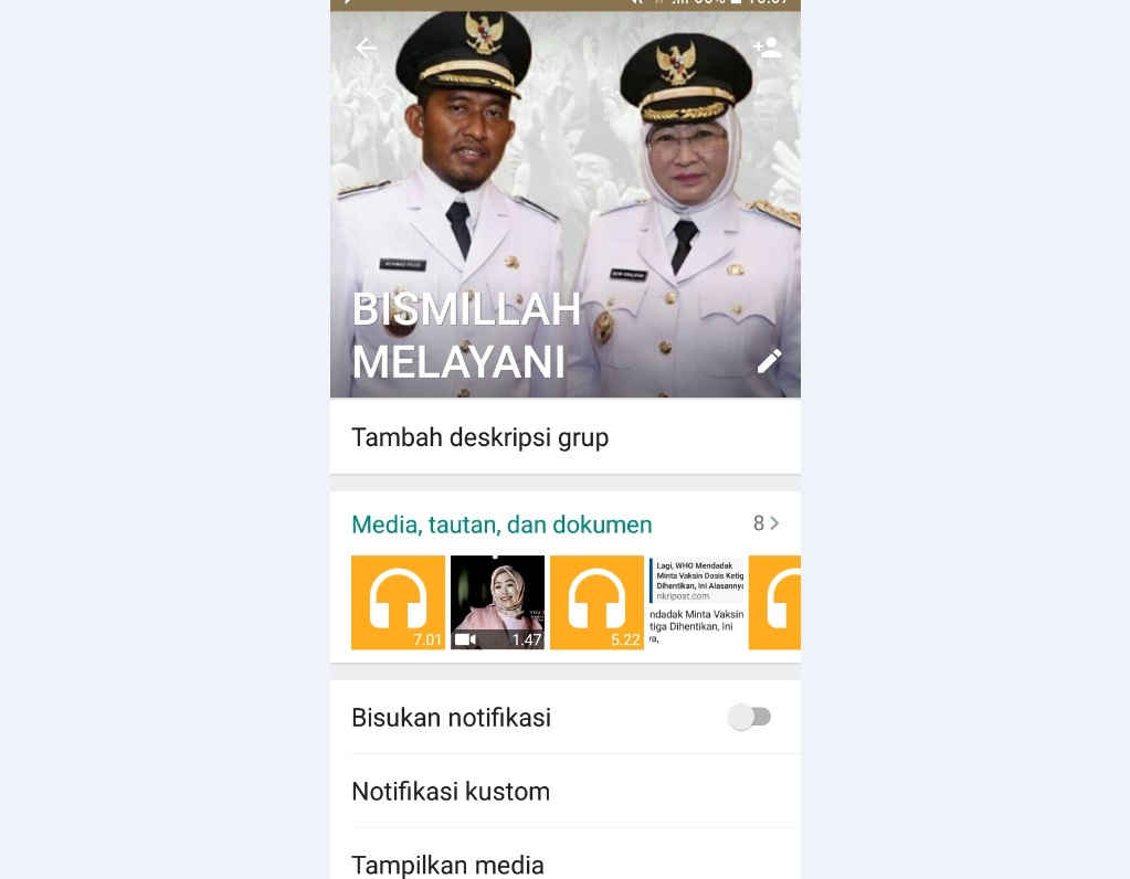 Serap Aspirasi dalam Grup Whatsapp "Bismillah Melayani"